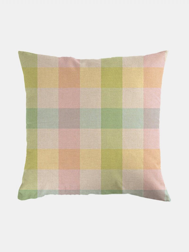 1 Pc Farmhouse Buffalo Plaid Klasyczny Wzór W Kratkę Lniana Poszewka Na Poduszkę Domowa Dekoracja Na Sofę Rzuć Na Na