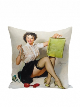 1 Pc Retro Plakat Dziewczyna Poszewka Na Poduszkę Super Miękki Pluszowy Na Homeware