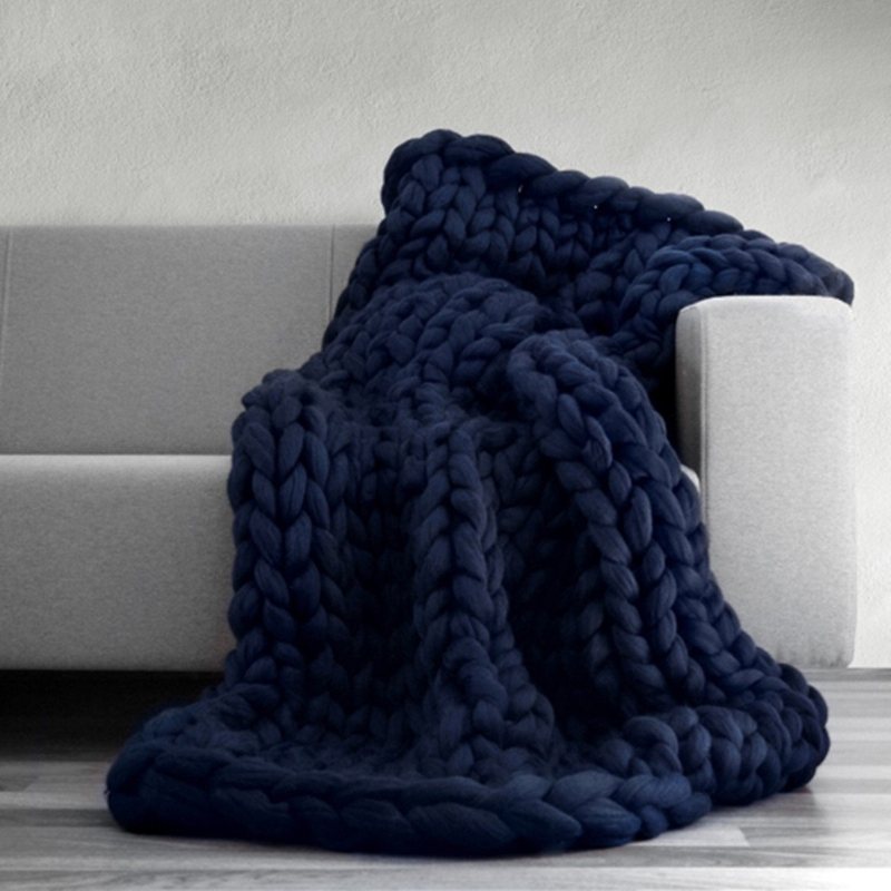 100x120cm Moda Ręcznie Gruby Wełniany Koc Z Dzianiny Gruba Przędza Wełna Merino Nieporęczne Rzut Koce Koc Robiony Na Drutach