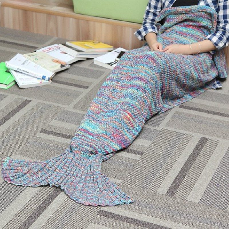 180x90 cm Przędza Knitting Mermaid Tail Koc Klimatyzacja Koc Łóżko Mata Śpiwór