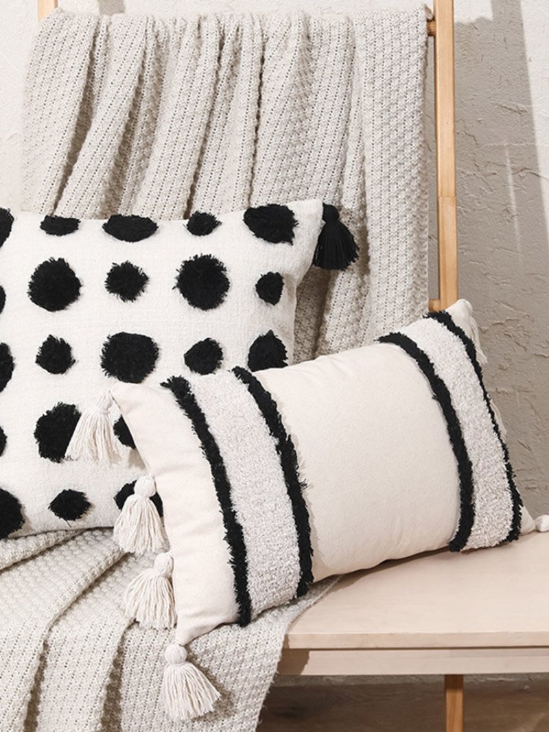 1pc 3d Tufted Czeski Styl Skandynawski Tassel Geometryczny Wystrój Maroko Sofa Do Salonu Samochód Poszewka Na Poduszkę Dekoracyjna Na
