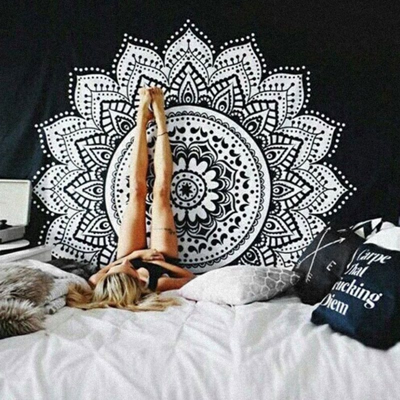210x148cm Czeski Narzuta Indyjska Etniczna Mandala Ścienna Wisząca Hippie Tapestry Dorm Decor