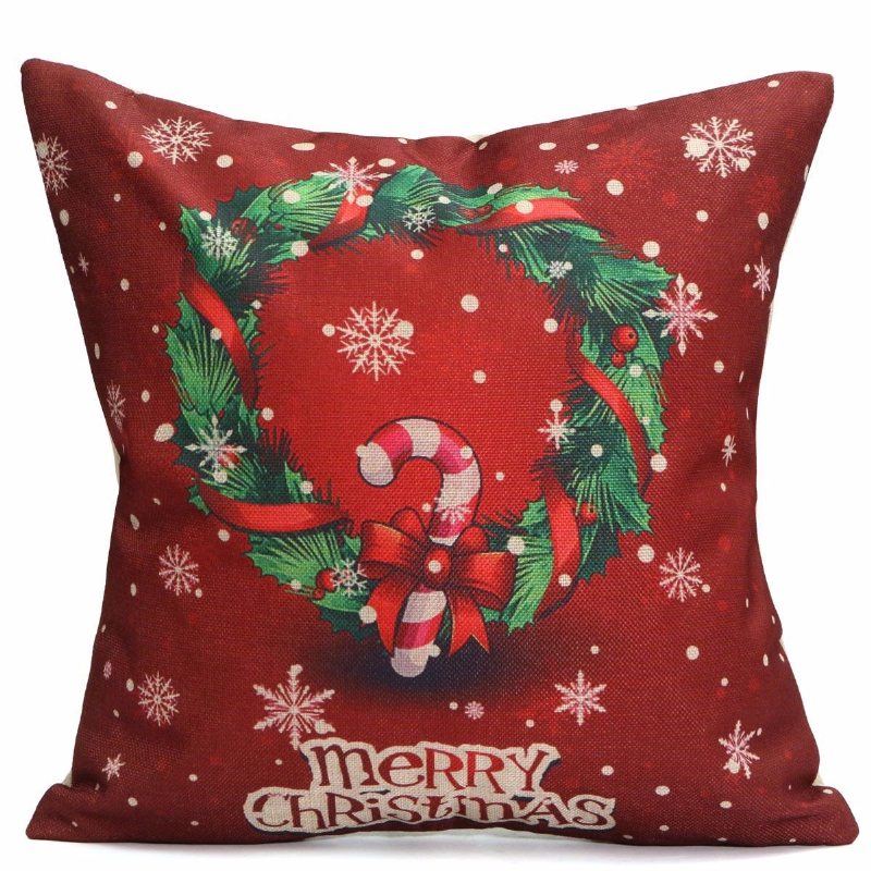 Choinka Bałwanki Prezent Moda Bawełniana Lniana Poszewka Na Poduszkę Święty Mikołaj Home Decor