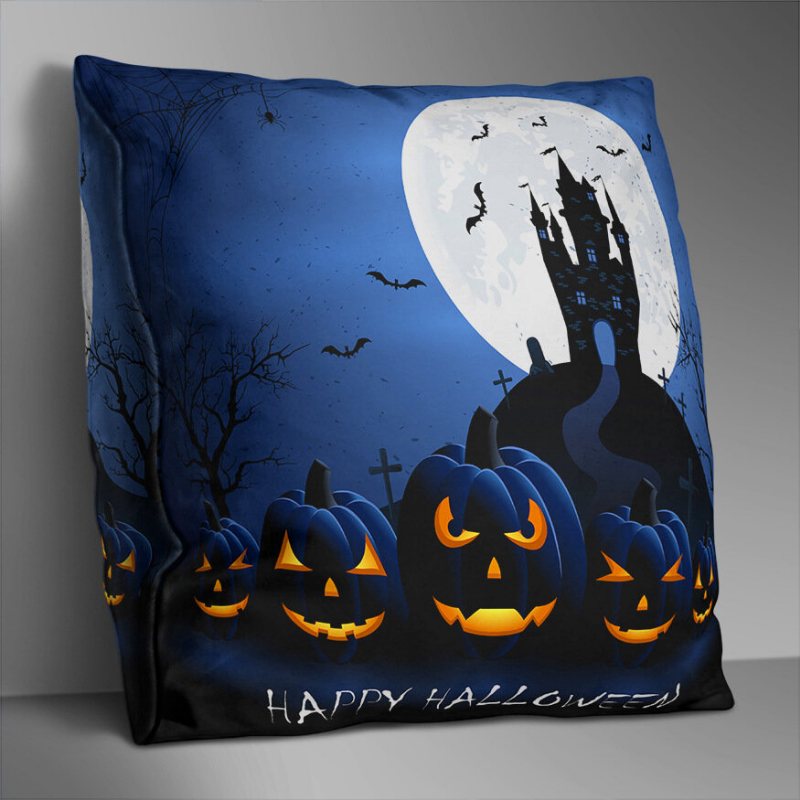 Dwustronna Drukowana Poszewka Na Poduszkę Na Halloween Domowa Sofa Miękka Narzuta Art Decor