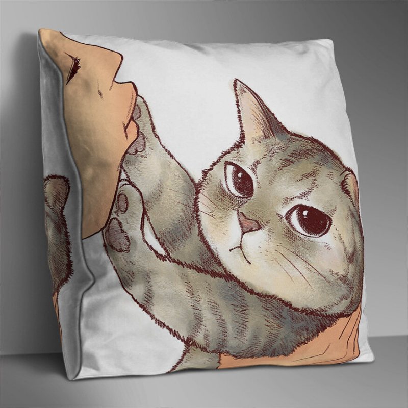 Dwustronny Kot Kreskówkowy Poszewka Na Poduszkę Home Sofa Office Miękkie Poszewki Na Poduszki Art Decor