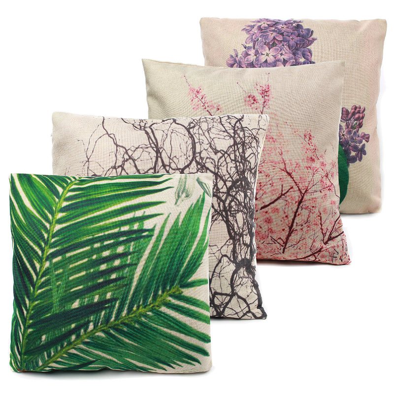 Kwiat Liście Drukowanie Poszewka Na Poduszkę Home Car Decor Sofa Dekoracyjna Na