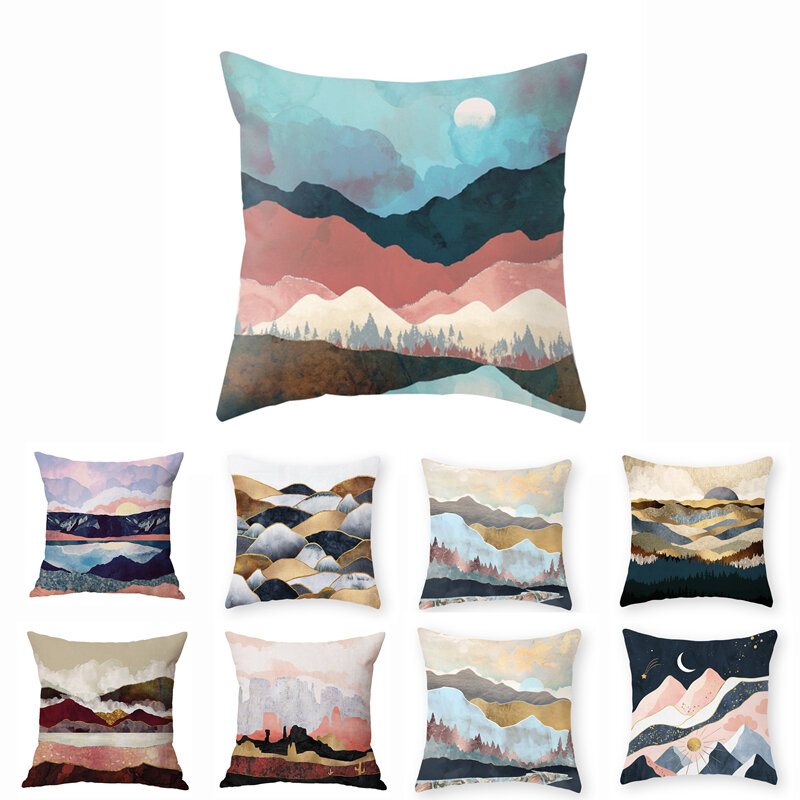 Nowoczesny Abstrakcyjny Krajobraz Księżyc Lniana Poszewka Na Poduszkę Domowa Sofa Poszewki Na Poduszki Home Decor