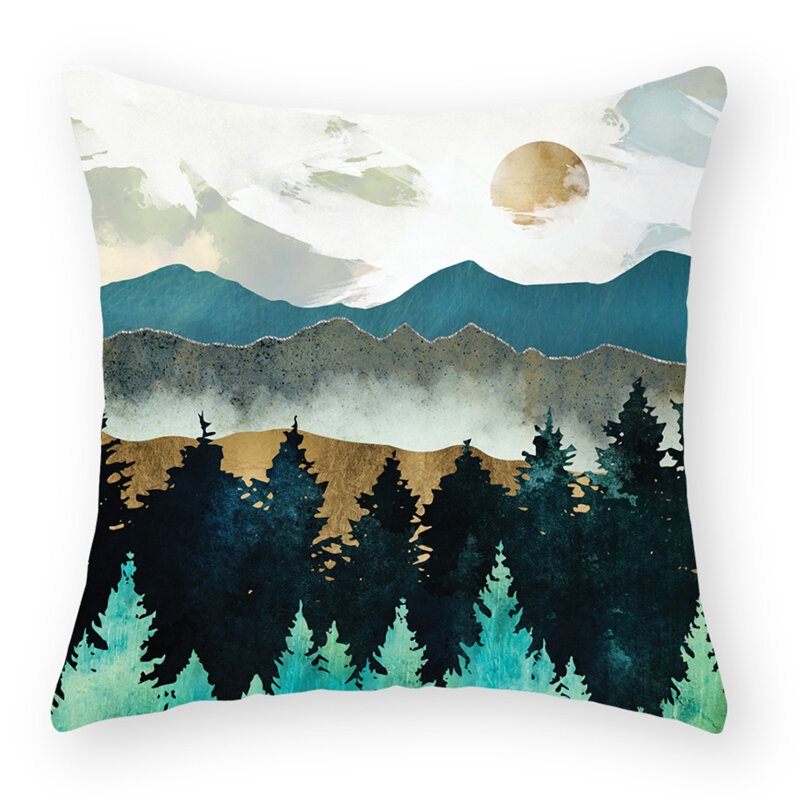 Nowoczesny Las Abstrakcyjny Krajobraz Lniana Poszewka Na Poduszkę Domowa Sofa Rzuć Poszewki Na Poduszki Home Decor
