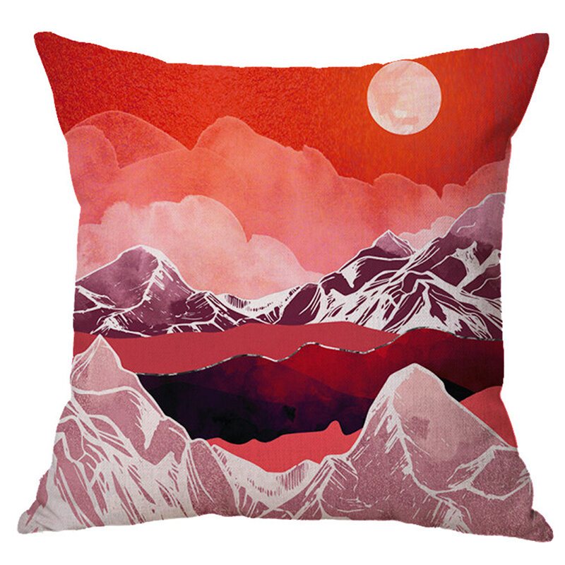 Nowoczesny Zachód Słońca Abstrakcyjny Krajobraz Lniana Poszewka Na Poduszkę Domowa Sofa Poszewki Na Poduszki Home Decor