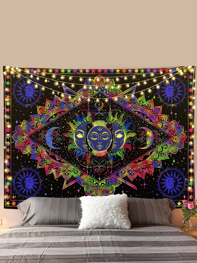 Sun Moon Mandala Wzór Gobelin Ściany Wiszące Gobeliny Salon Sypialnia Dekoracji