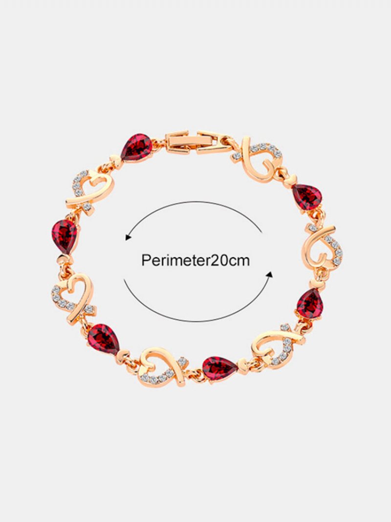Bransoletka Vintage Heart Women Hollow Inkrustowane Diamenty Prezent Na Walentynki