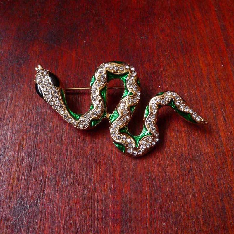 Dainty Alloy Oil-spot Glaze Snake Model Broszka Dla Kobiet Ladies