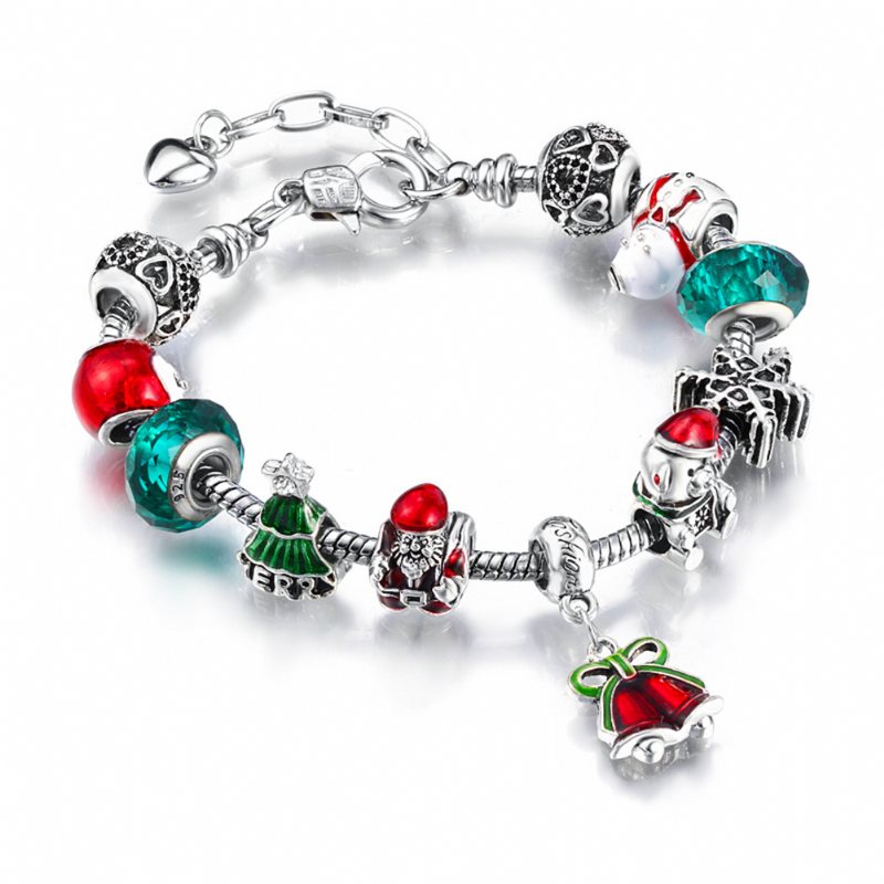 Handmade Diy Bransoletka Ozdoby Świąteczne Santa Bells Alloy Big Bead