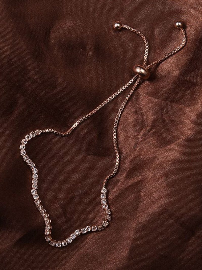 Vintage Regulowana Inkrustowana Rhinestone Bransoletka Damska Teleskopowy Łańcuszek Z Pazurami Biżuteria Prezent