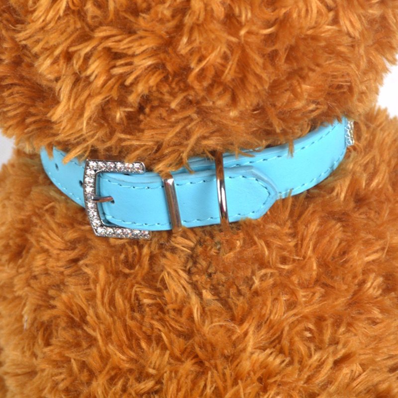 Cyrkonie Diamante Crystal Band Pu Leather Bling Puppy Dog Cat Pet Collar Tag