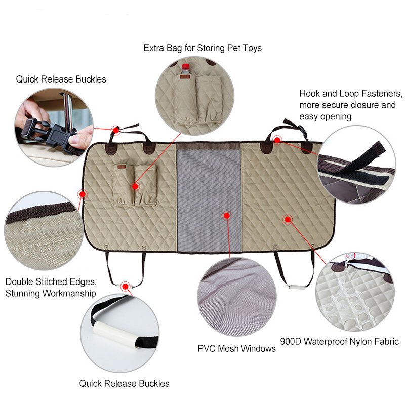 Doglemi Luxury Pet Bariera Bezpieczeństwa Na Tylnym Siedzeniu Dog Cat Travel Safety Net