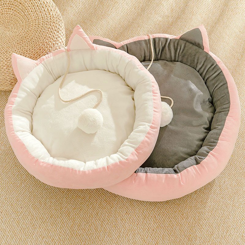 Mata Do Spania Cute Puppy Odpinany Zmywalny Pet Dog Cat Miękkie Okrągłe Łóżko Na Wszystkie Pory Roku