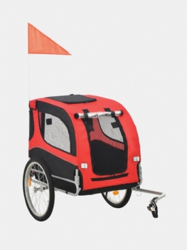 Pet Bike Trailer Transporter Dla Psów I Zwierząt Domowych Z Trwałą Ramą Oddychająca Siatka Ochronna Pet Cart Łatwy Montaż Mocne Łożysko