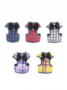 Pet Dog Plaid Vest Pasek Na Klatkę Piersiową Wygodna Oddychająca Suknia Wieczorowa Smycz