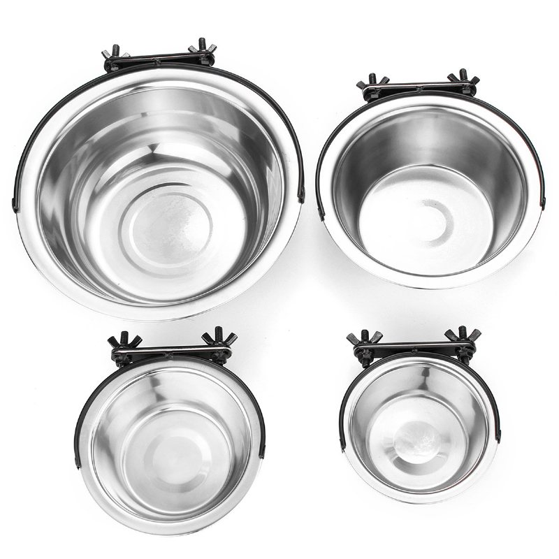 Pet Dog Puppy Ze Stali Nierdzewnej Wiszący Podajnik Miski Na Wodę Do Klatki Crate Coop