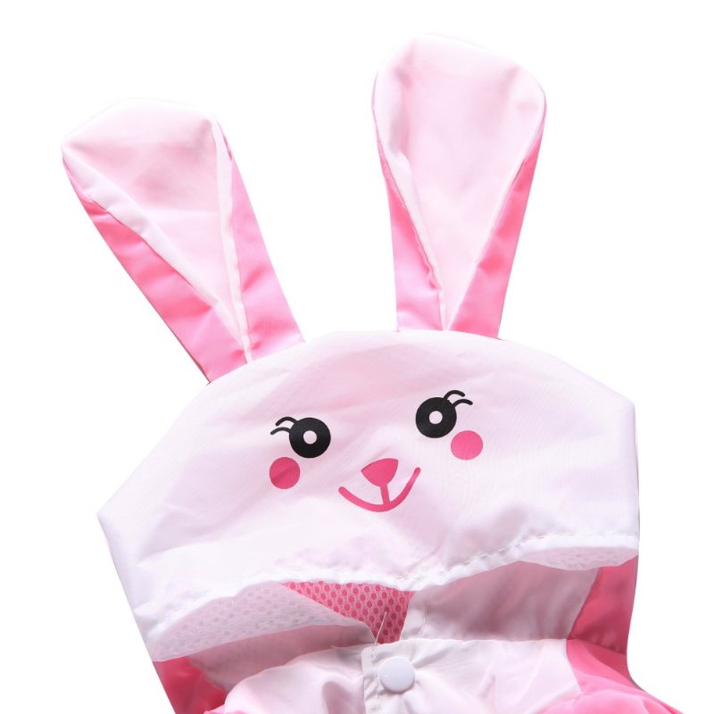 Wodoodporny Płaszcz Przeciwdeszczowy Dla Psów Cute Rabbit Cartoon Pattern Outdoor Z Kapturem