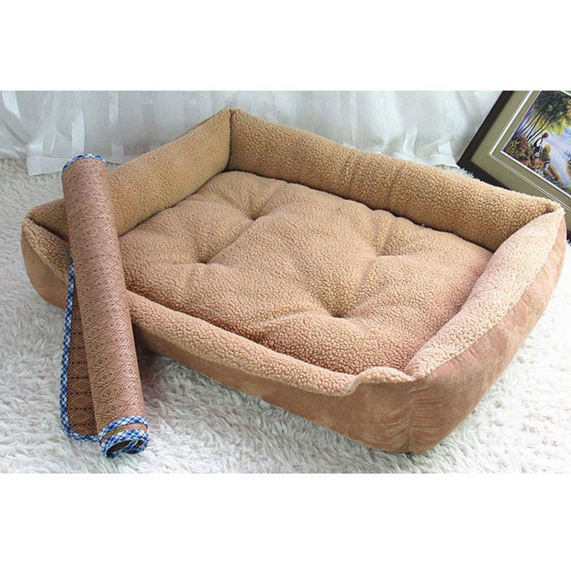 Zamszowa Pluszowa Sofa Dla Psa Kennel Puppy Winter Warm Couch Dla Dużego Psa